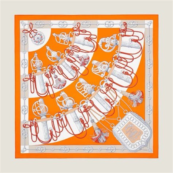 Hermes Carre Twill Cliquetis Scarf - Picture 1 of 8